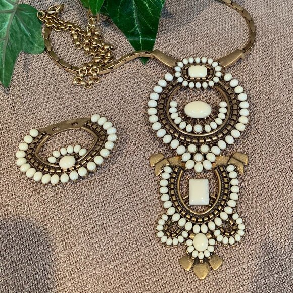 3in1 Detachable Havana Cabochon Stone Pendant Statement Necklace STELLA & DOT - Picture 11 of 16